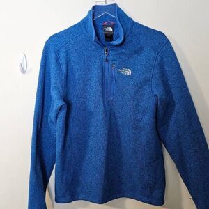The North Face 1/4 Heavyweight Sweater Zip Fleece Jacket Mens Small Blue